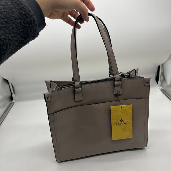 Patricia Nash Leather Ava Medium Tote with	Crossbody Strap Stone Woven - Picture 2 of 16